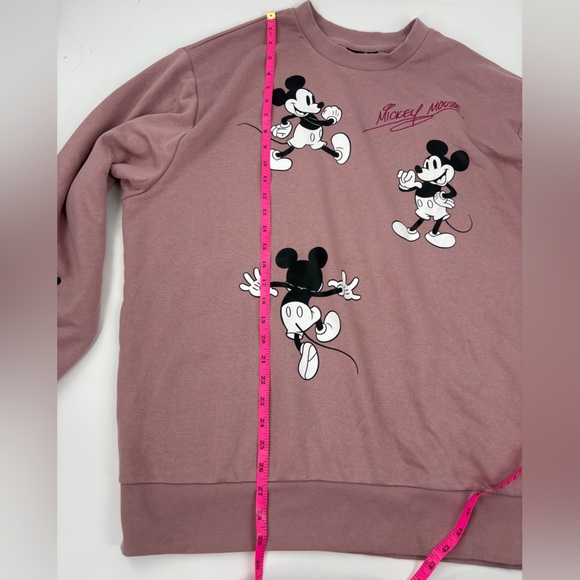 Mickey Mouse Disney Cartoons All Over Print Sweatshirt Pink SZ XL - Picture 10 of 10